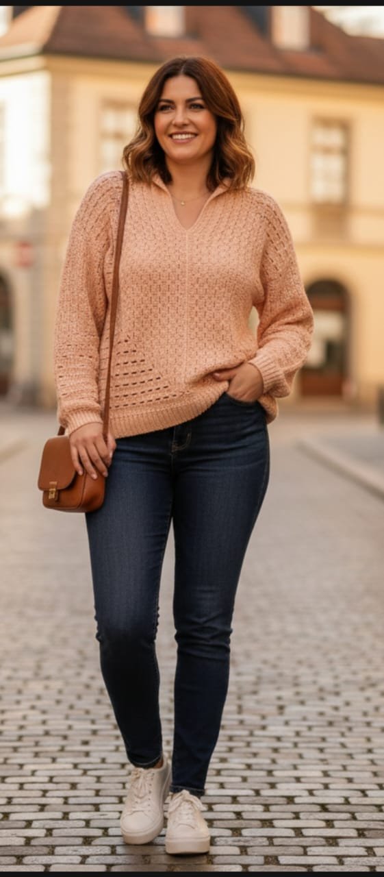 Suéter coral tejido a mano 100% algodón Suéter coral tejido a mano 100% algodón