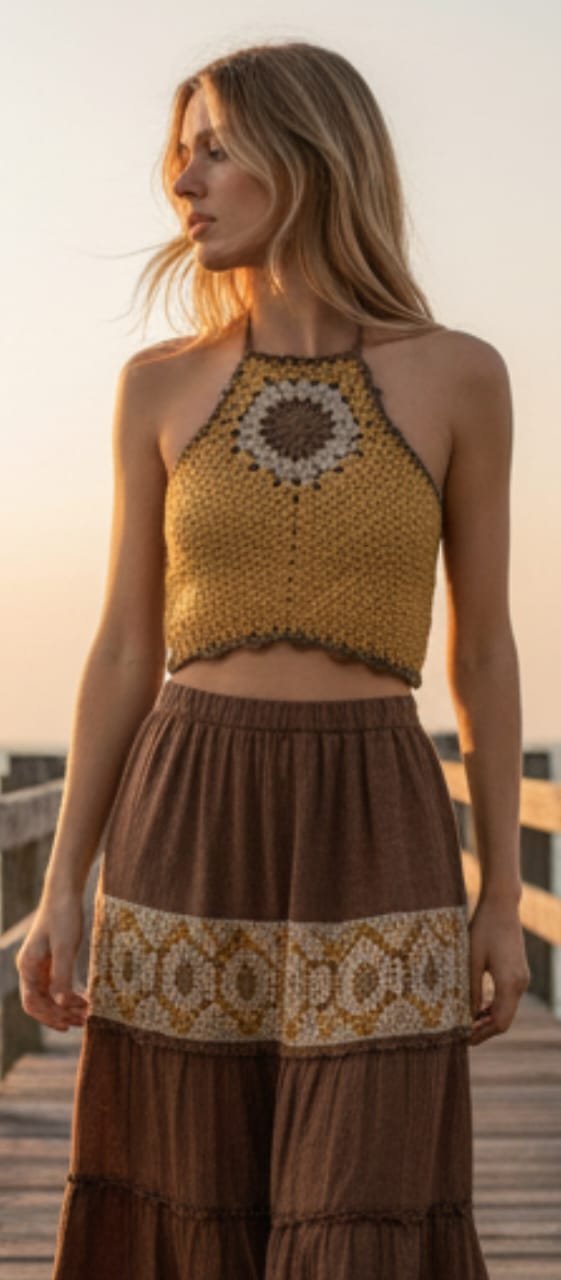 PHOTO-2025-11-18-20-35-58 3 Top artesanal con pentáculo central, tejido en mezcla de algodón y acrílico. Ligero, ajustable y perfecto para looks de verano con estilo boho.