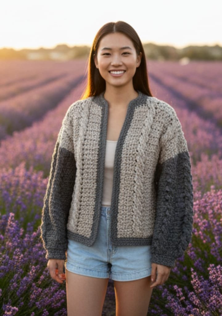 Chaqueta artesanal en tonos grises, tejida en lana cálida. Largo a la cintura, cómoda y perfecta para otoño e invierno. Ligera y muy combinable. Chaqueta artesanal en tonos grises, tejida en lana cálida. Largo a la cintura, cómoda y perfecta para otoño e invierno. Ligera y muy combinable.