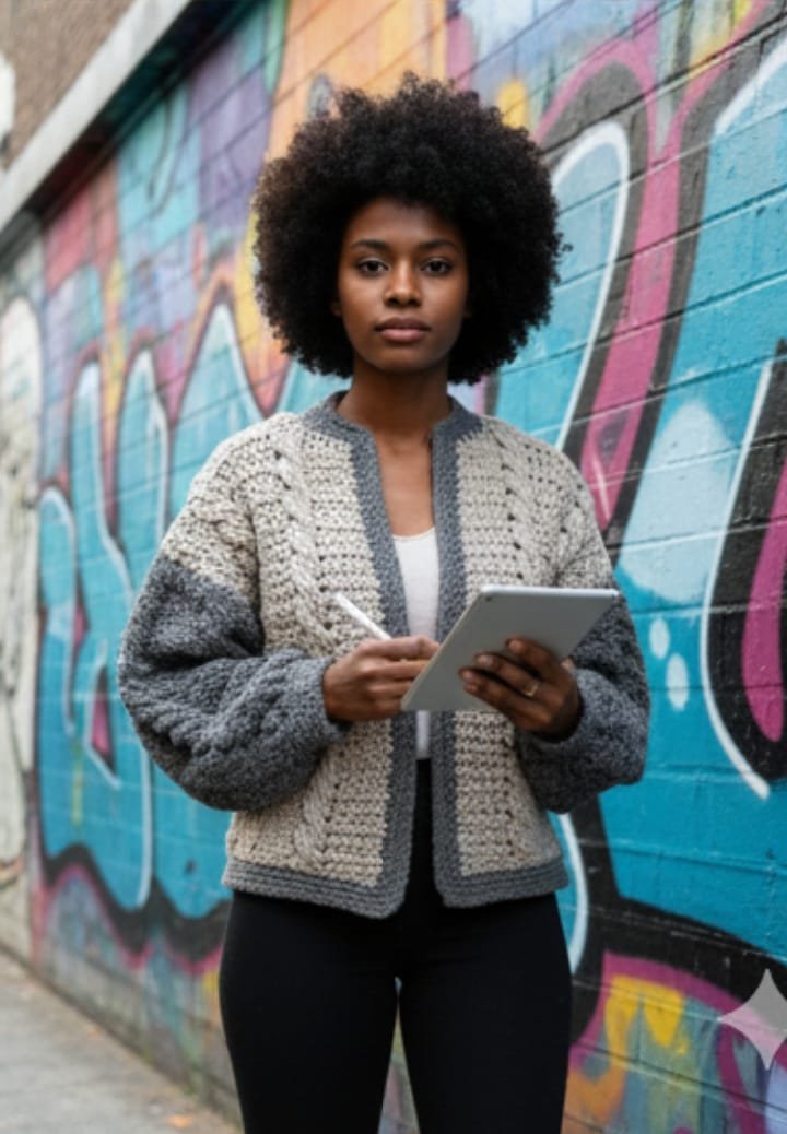 Chaqueta artesanal en tonos grises, tejida en lana cálida. Largo a la cintura, cómoda y perfecta para otoño e invierno. Ligera y muy combinable. Chaqueta artesanal en tonos grises, tejida en lana cálida. Largo a la cintura, cómoda y perfecta para otoño e invierno. Ligera y muy combinable.